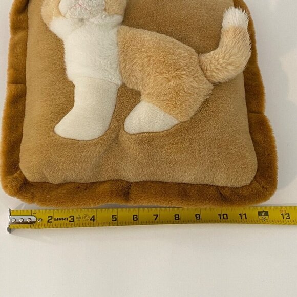 JAAG Plush 3D Cat Kitten Pillow Stuffed Animal Toy 12" Square Brown White - Picture 5 of 7